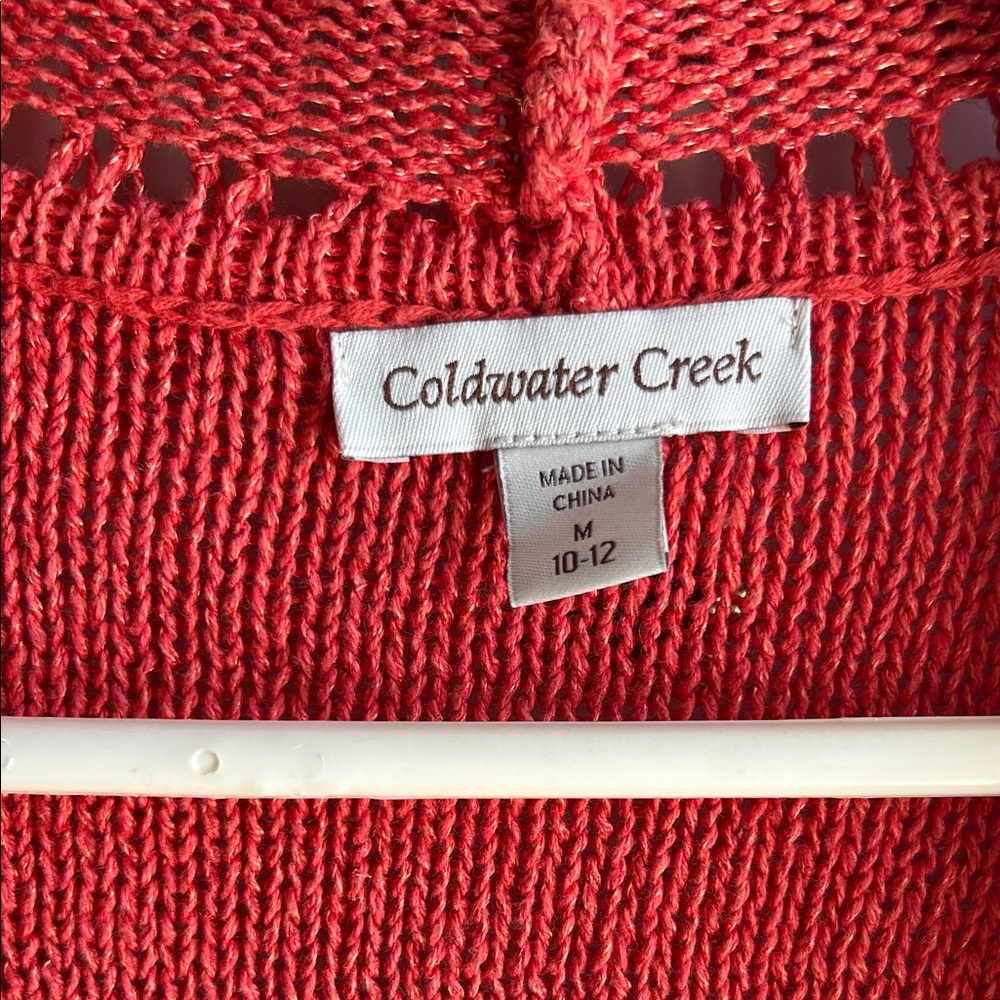 Cold water  Creek Women's Coral Open-Front Cardigan - Picture 2 of 4